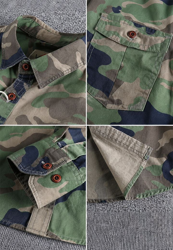Chemise camouflage pour homme à manches longues avec poche poitrine - Orsen