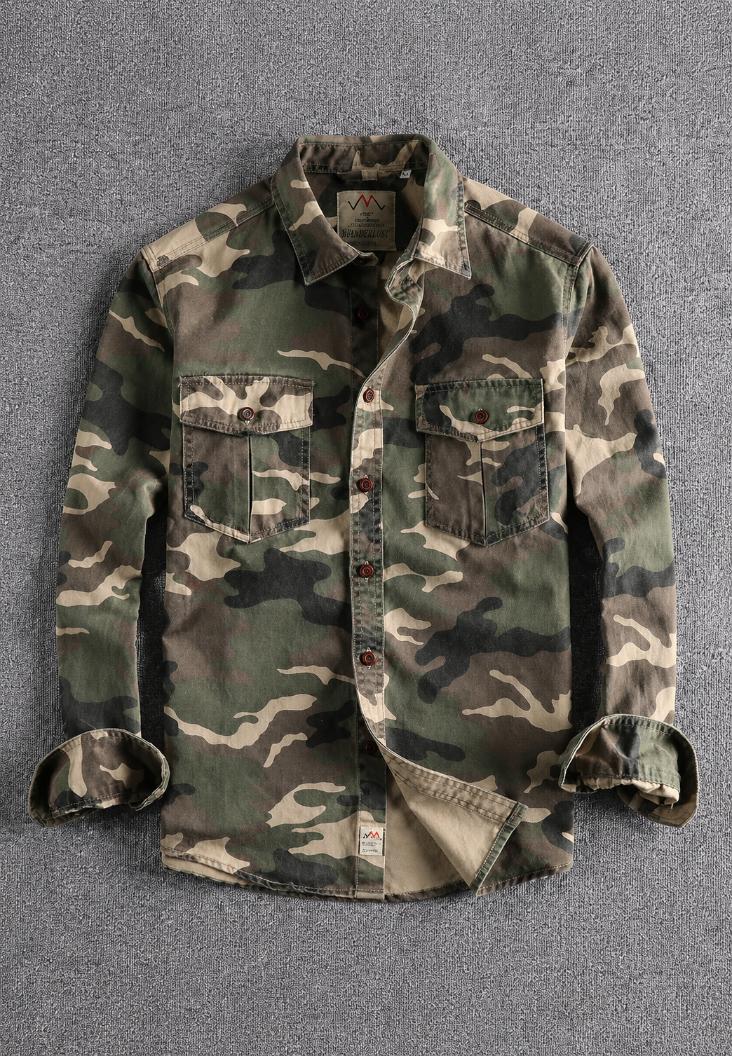 Chemise camouflage pour homme à manches longues avec poche poitrine - Orsen