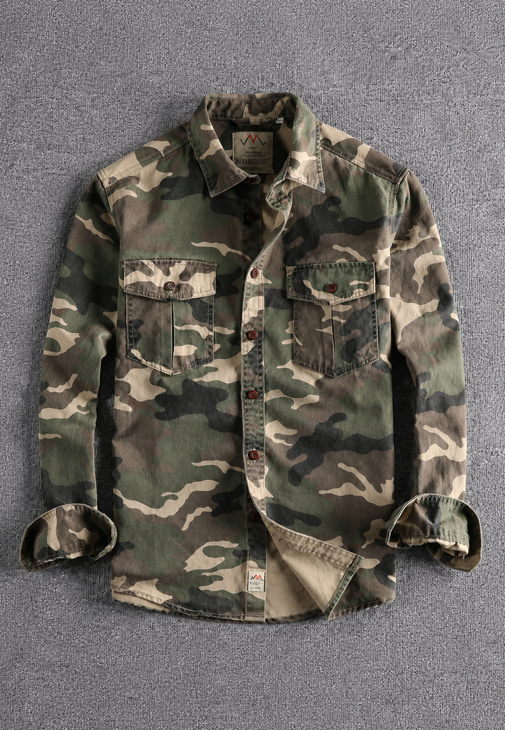 Chemise camouflage pour homme à manches longues avec poche poitrine - Orsen