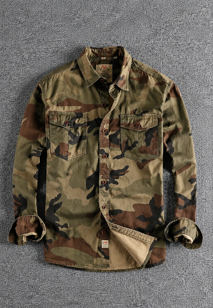 Chemise camouflage pour homme à manches longues avec poche poitrine - Orsen