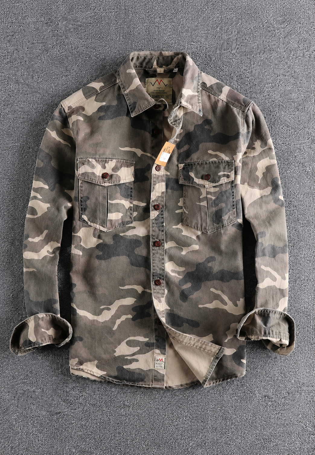 Chemise camouflage pour homme à manches longues avec poche poitrine - Orsen