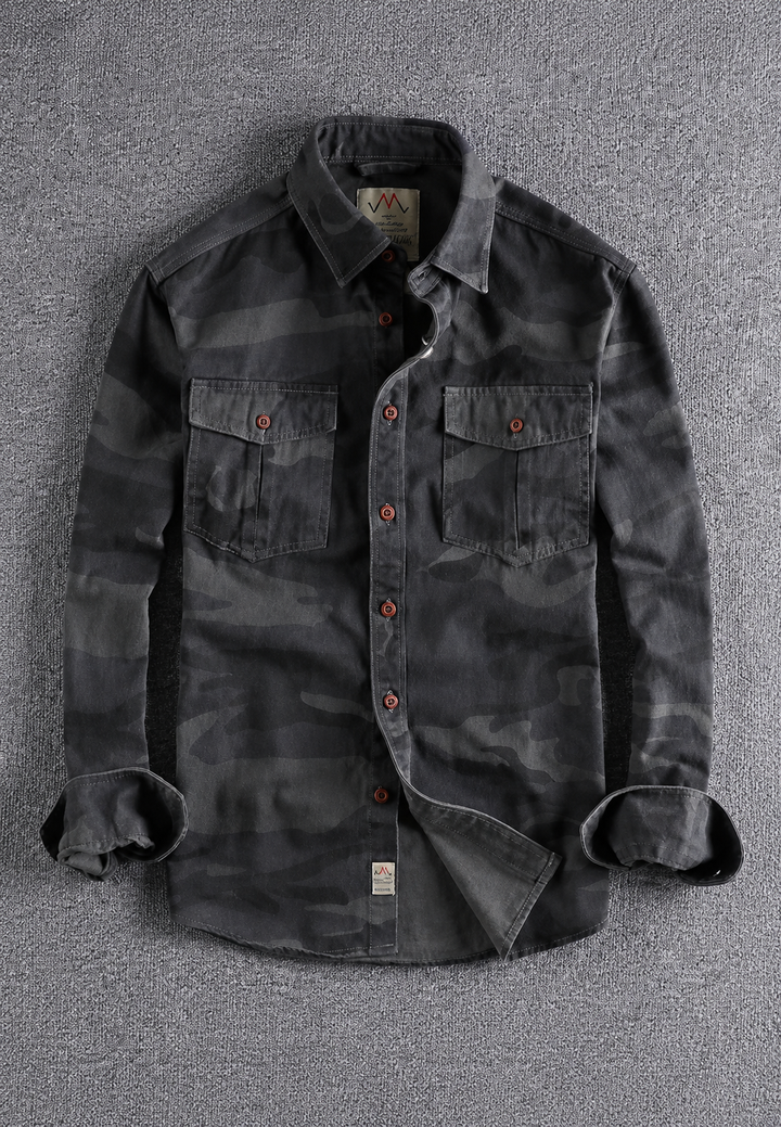 Chemise camouflage pour homme à manches longues avec poche poitrine - Orsen