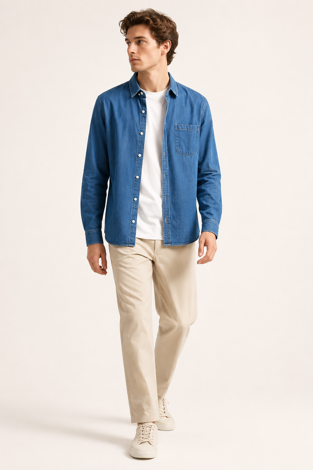 Chemise en jean pour homme à manches longues avec poche - Joren