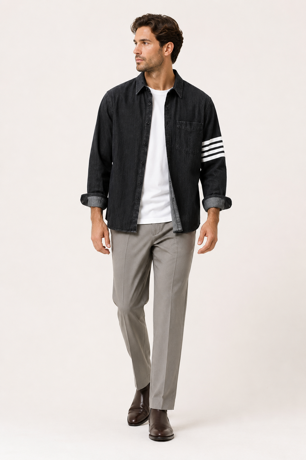 Chemise en jean pour homme à manches longues avec poche - Lennart