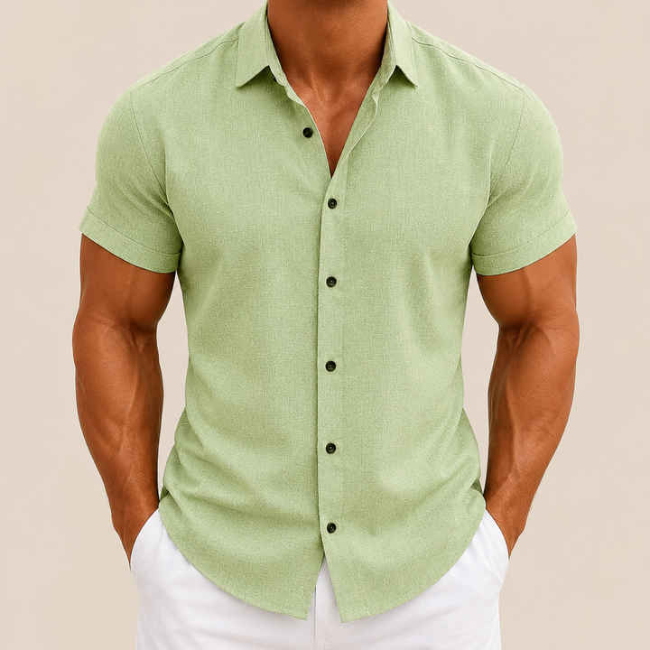 Chemise homme à manches courtes, unie, coupe slim - Bertram