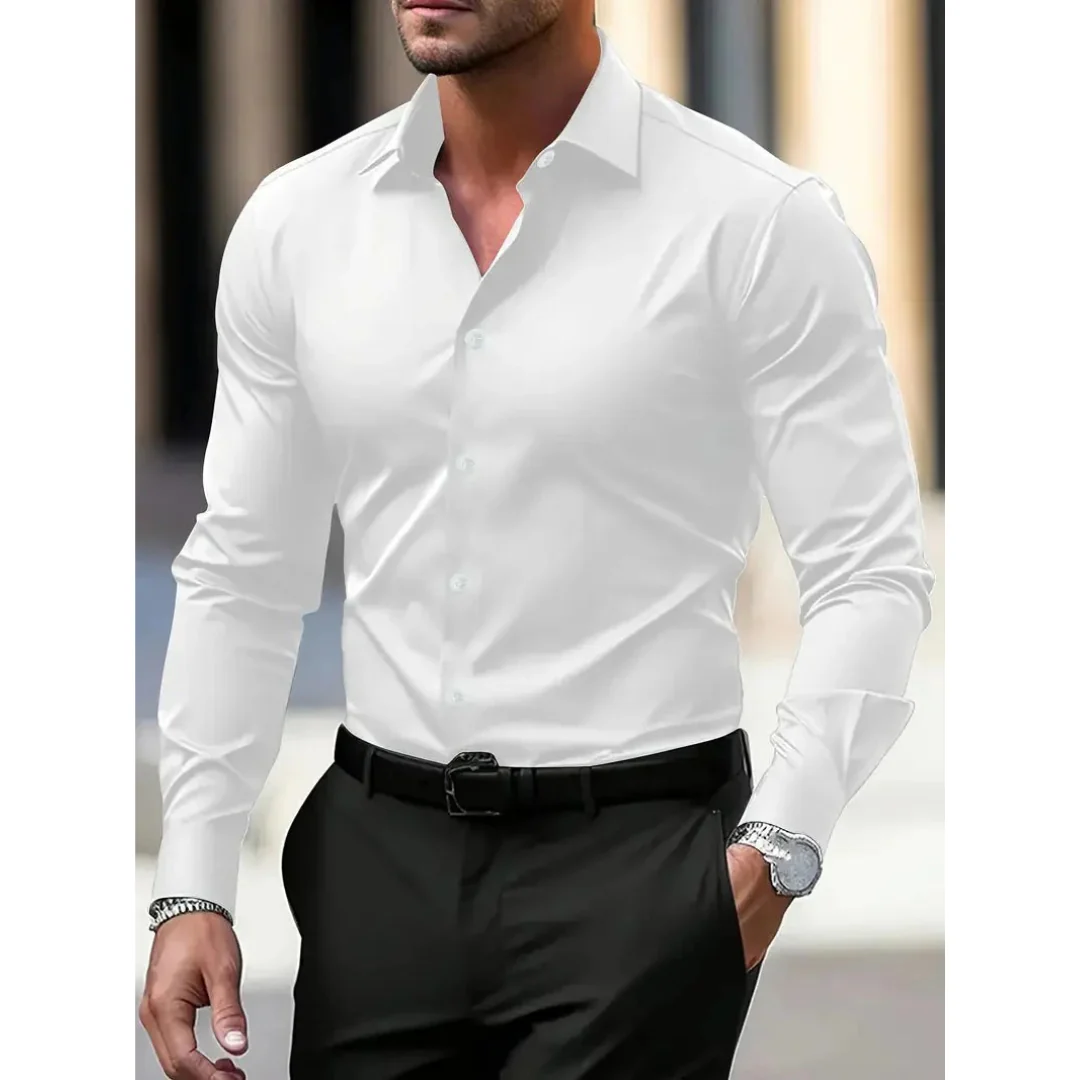 Chemise homme à manches longues, coupe slim, col classique - Heinrich