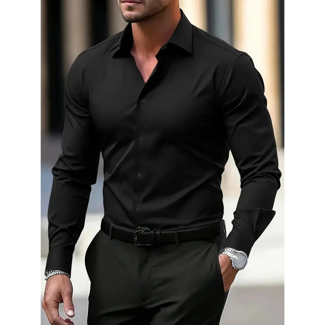 Chemise homme à manches longues, coupe slim, col classique - Heinrich