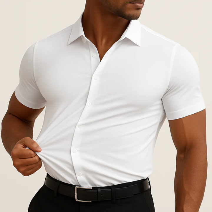 Chemise unie à manches courtes pour homme - Clemens