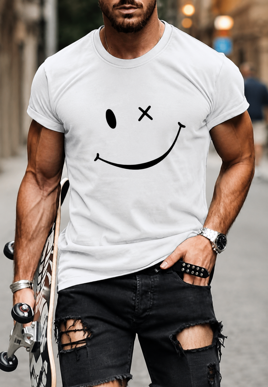 T-shirt homme avec imprimé graphique sur le devant - Björn