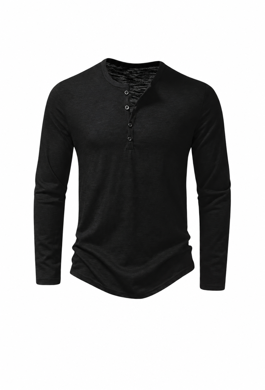 T-shirt homme à manches longues, col rond, effet marbré - Bastian