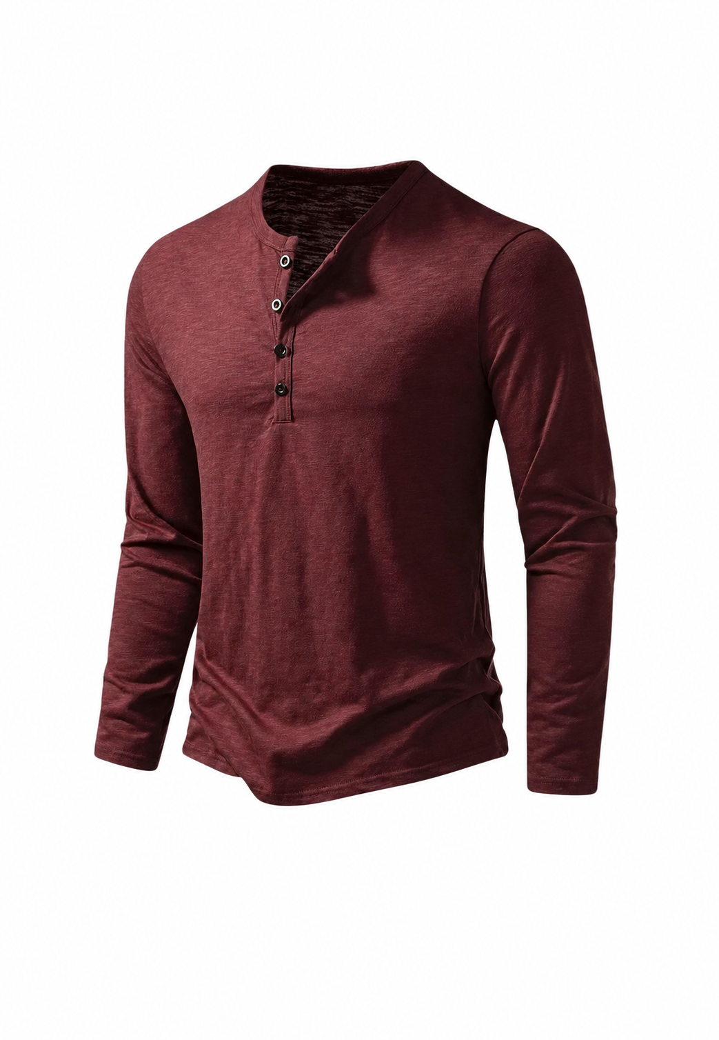 T-shirt homme à manches longues, col rond, effet marbré - Bastian