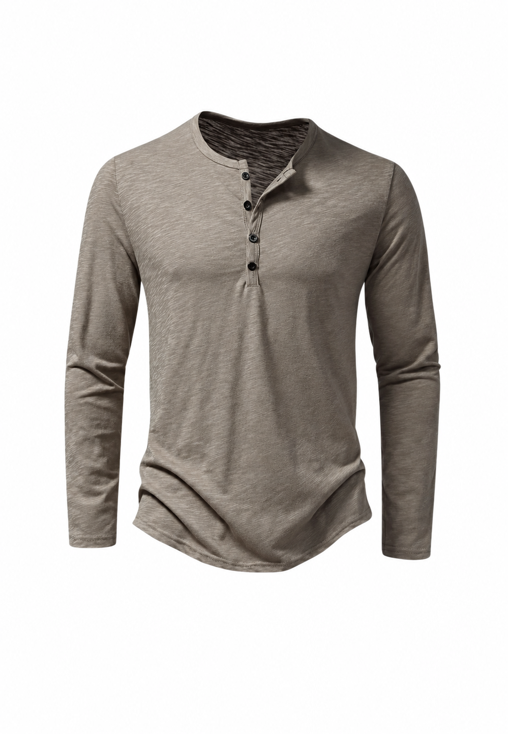 T-shirt homme à manches longues, col rond, effet marbré - Bastian