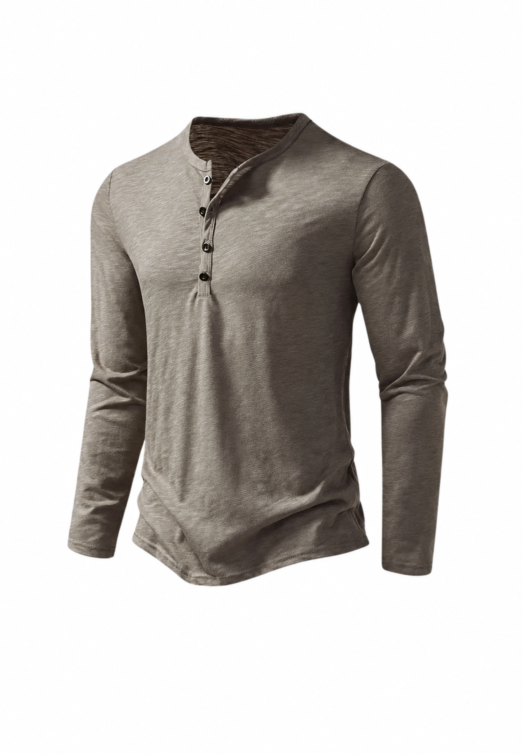 T-shirt homme à manches longues, col rond, effet marbré - Bastian