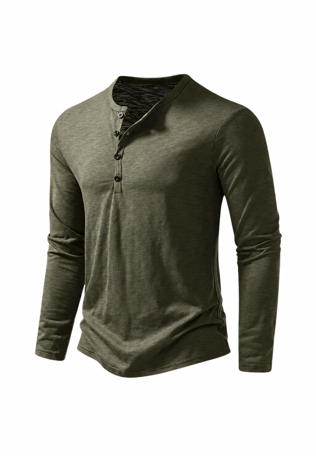 T-shirt homme à manches longues, col rond, effet marbré - Bastian