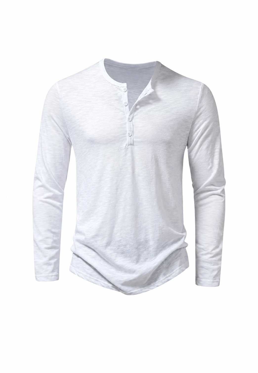 T-shirt homme à manches longues, col rond, effet marbré - Bastian