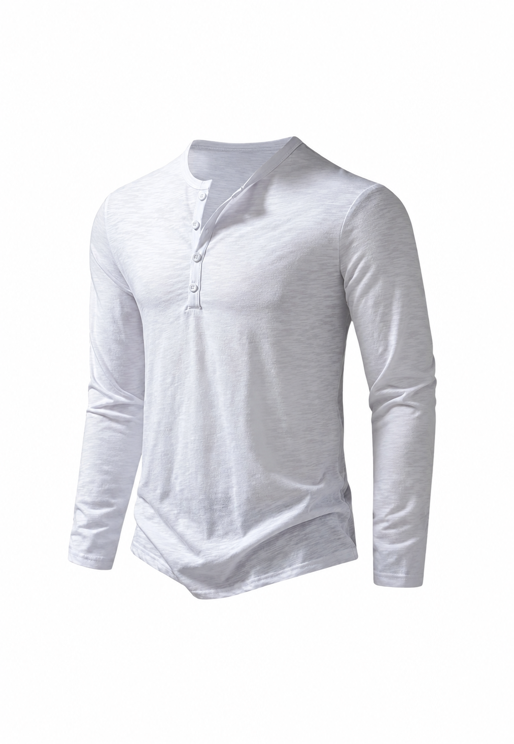 T-shirt homme à manches longues, col rond, effet marbré - Bastian