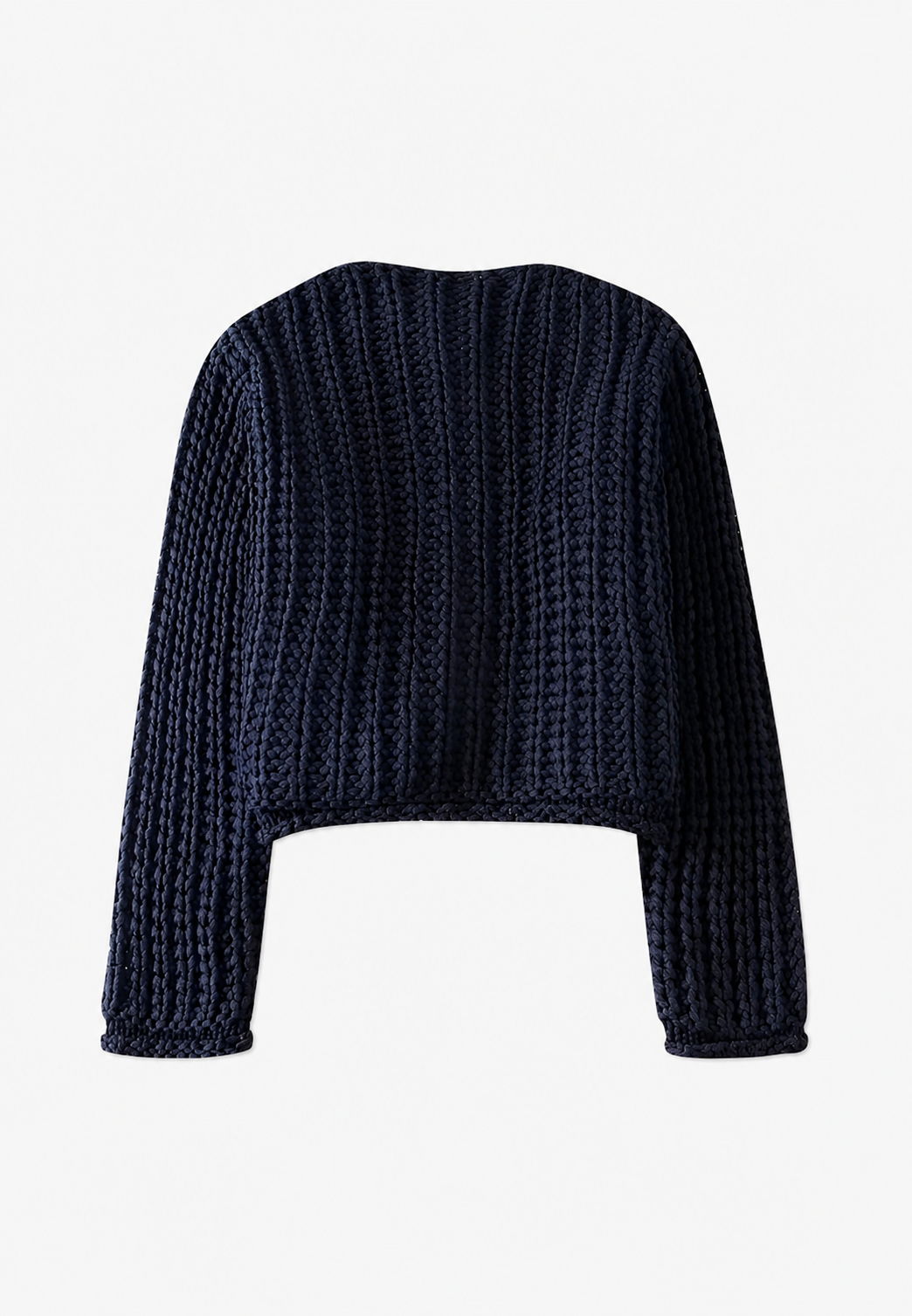 Cardigan court en maille avec boutons dorés et poches - Moretta
