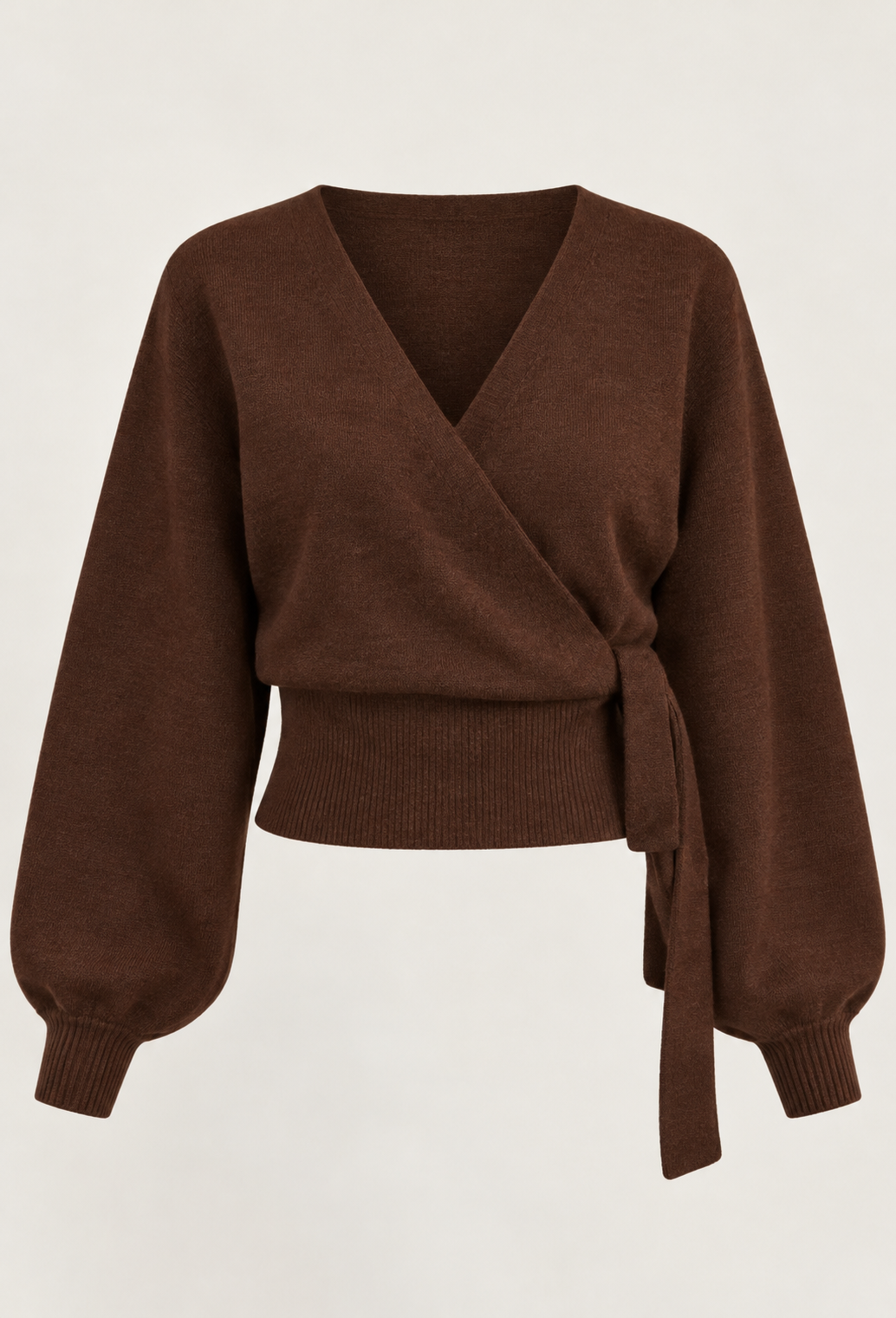 Cardigan cache-cœur femme en maille col V lien latéral - Zelinde
