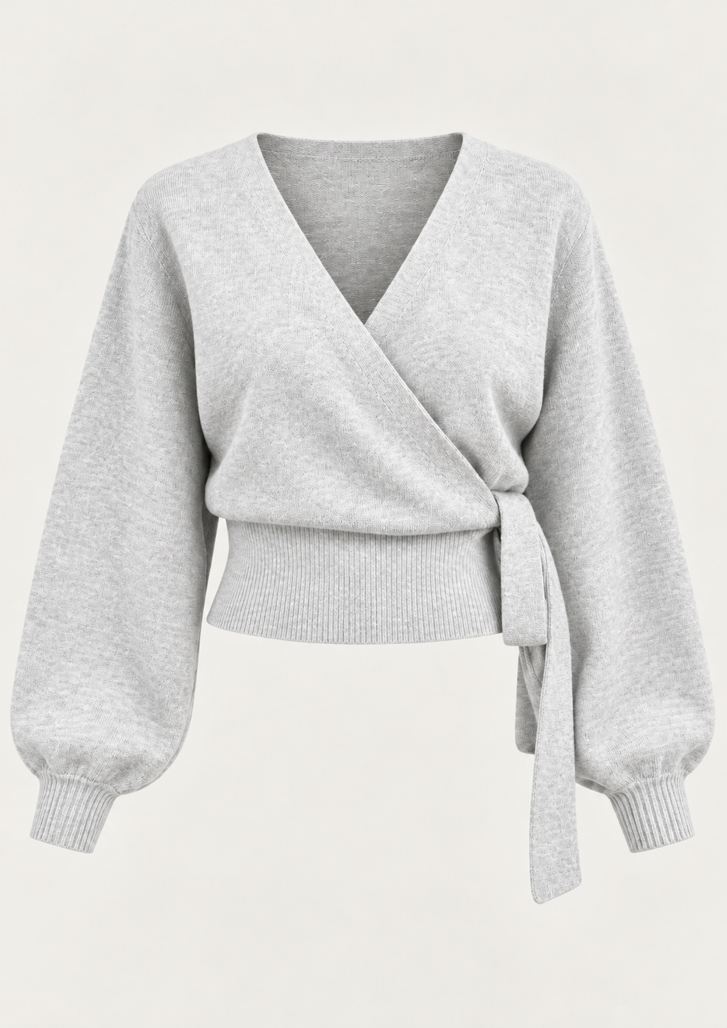 Cardigan cache-cœur femme en maille col V lien latéral - Zelinde
