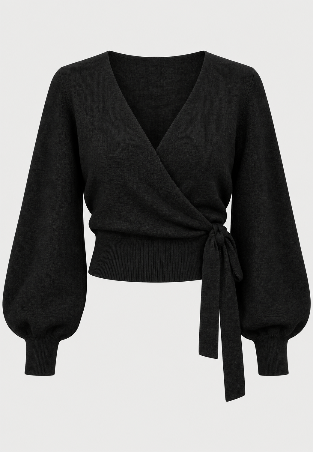 Cardigan cache-cœur femme en maille col V lien latéral - Zelinde