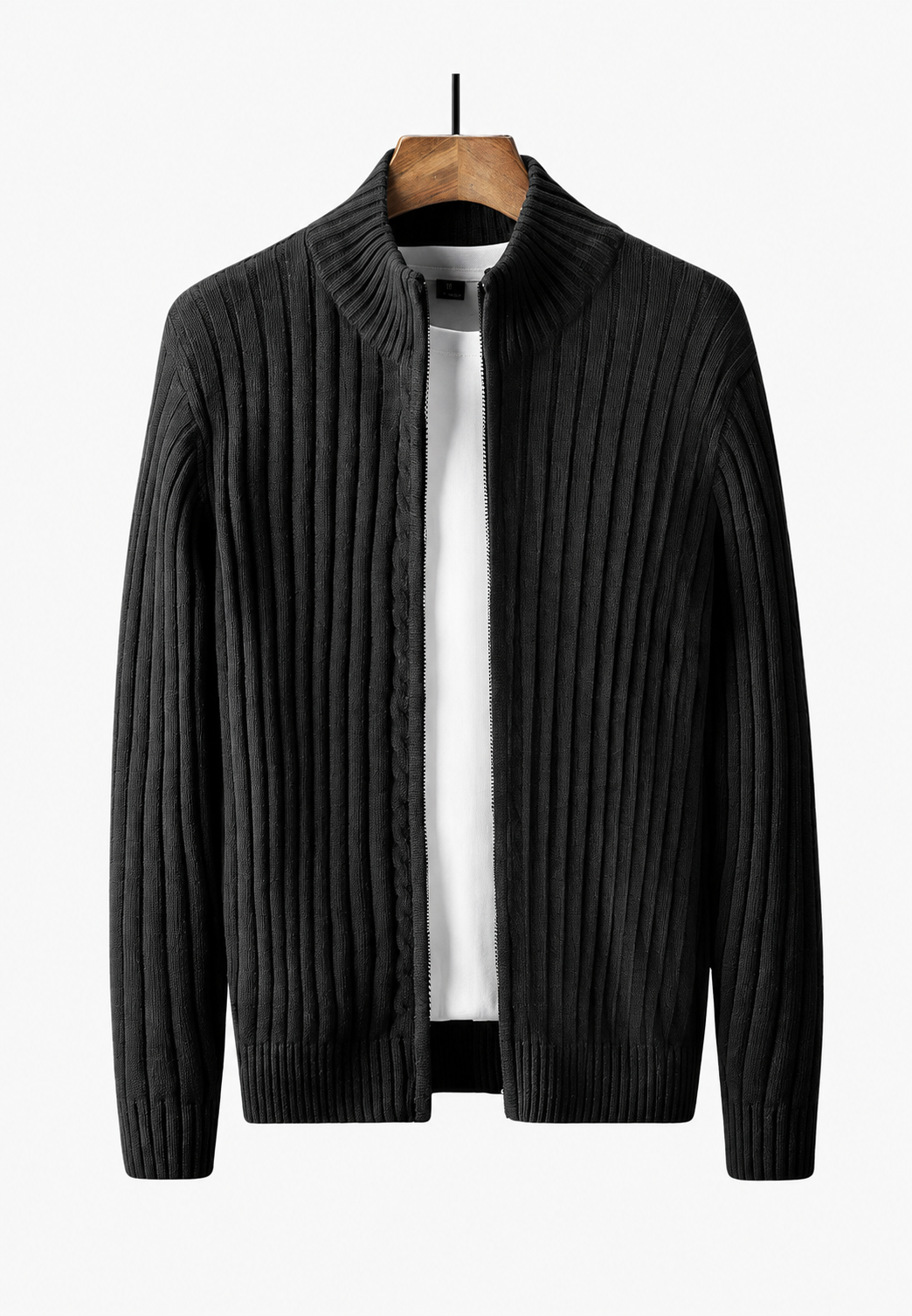 Cardigan homme à fermeture éclair sur toute la longueur et col montant - Isandro