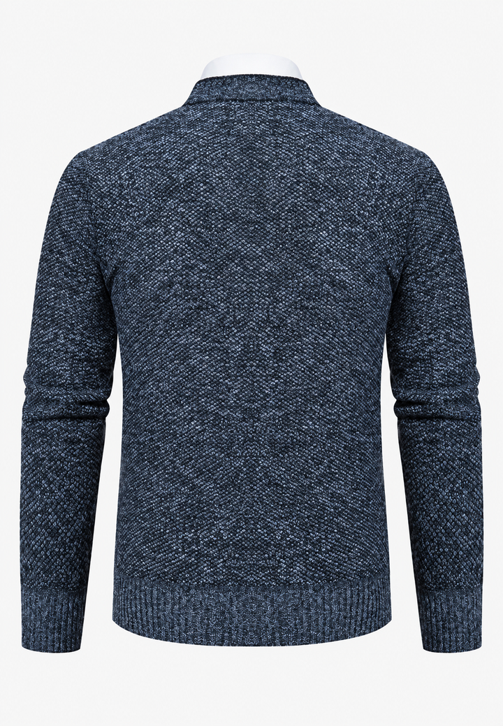 Cardigan homme à col en V, boutons, maille texturée et poches - Levan