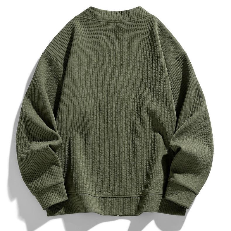 Cardigan homme en maille texturée, avec fermeture éclair et poches - Ciro