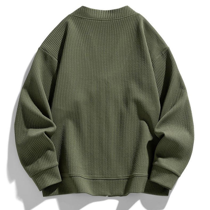 Cardigan homme en maille texturée, avec fermeture éclair et poches - Ciro