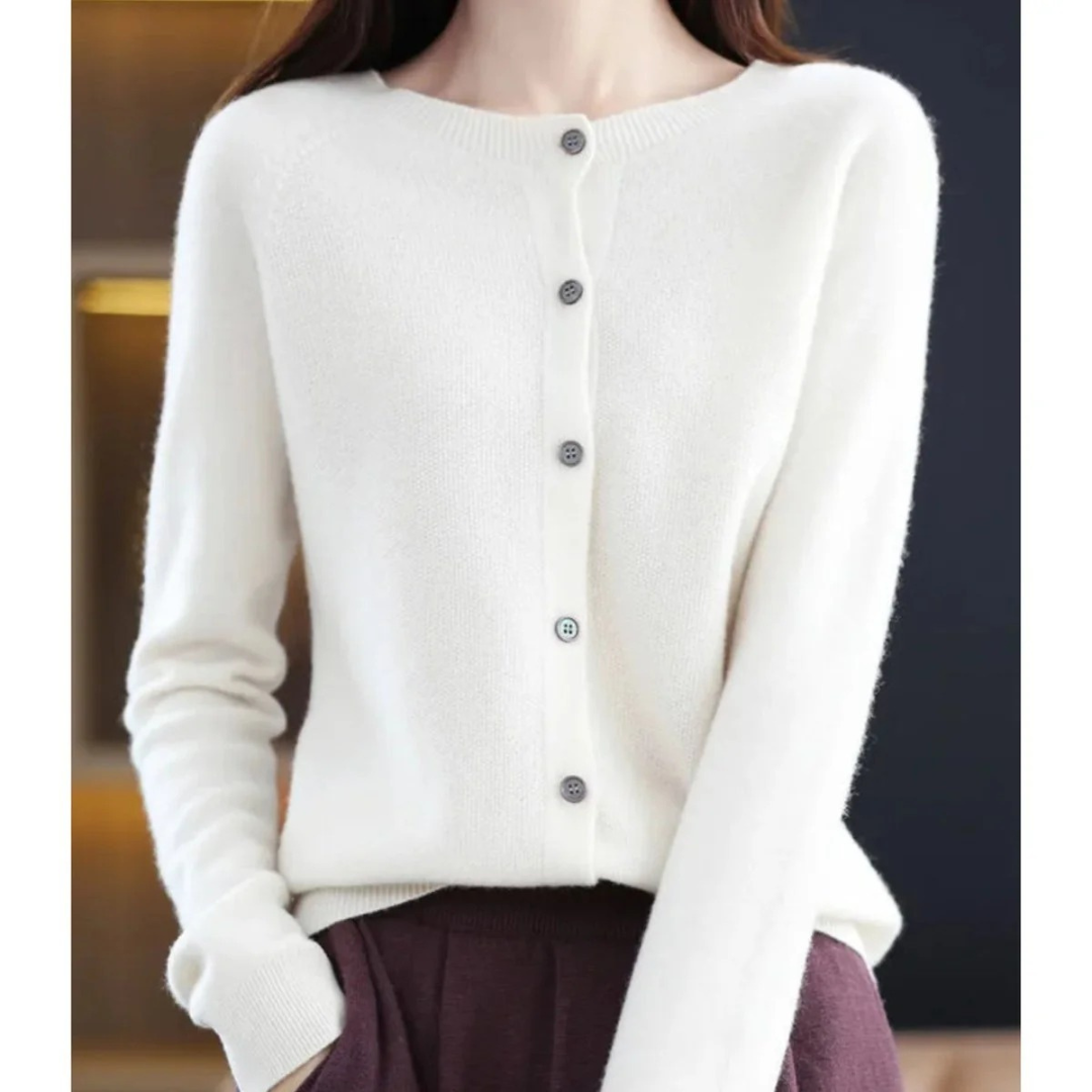 Cardigan femme à col rond et boutons sur le devant - Lauffy