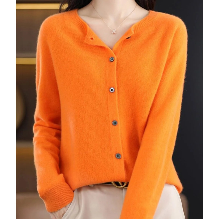 Cardigan femme à col rond et boutons sur le devant - Lauffy