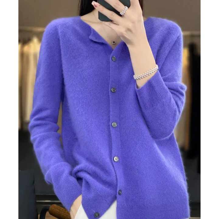 Cardigan femme à col rond et boutons sur le devant - Lauffy