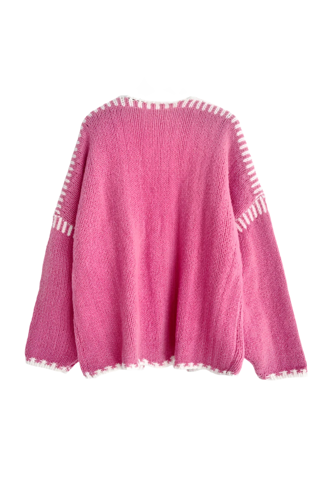 Cardigan femme ample, maille à bordures contrastées, manches longues - Selmara