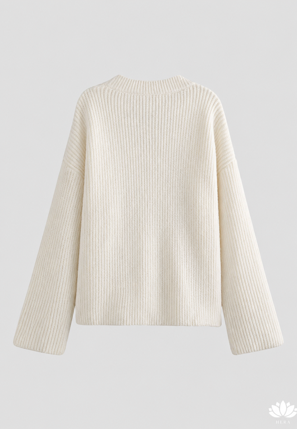 Cardigan femme oversize en maille épaisse, col en V, boutons - Eilika