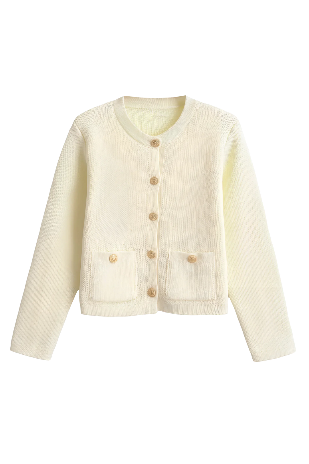 Cardigan femme en maille, boutons dorés, poches - Aramilla