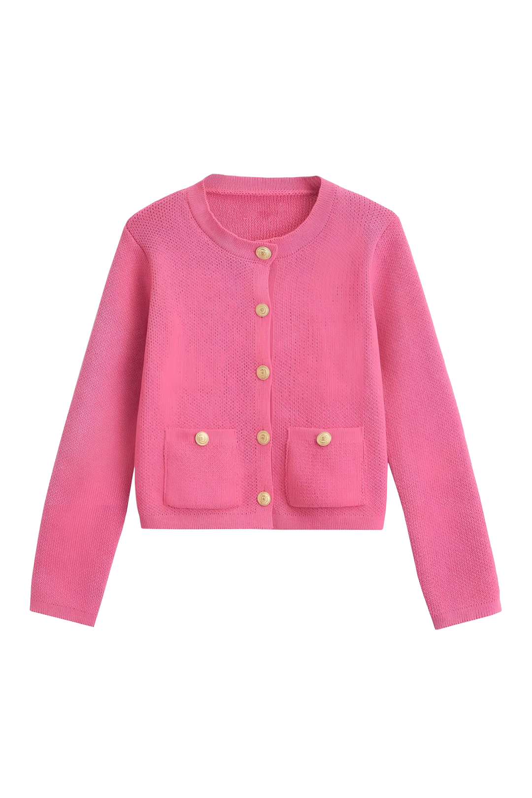 Cardigan femme en maille, boutons dorés, poches - Aramilla