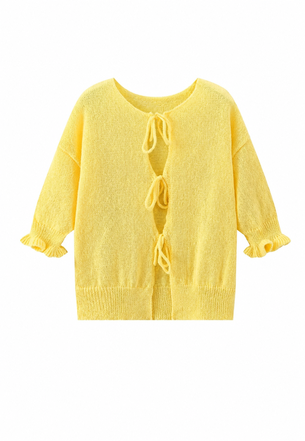 Cardigan en maille pour femme avec nœuds sur le devant - Margaux
