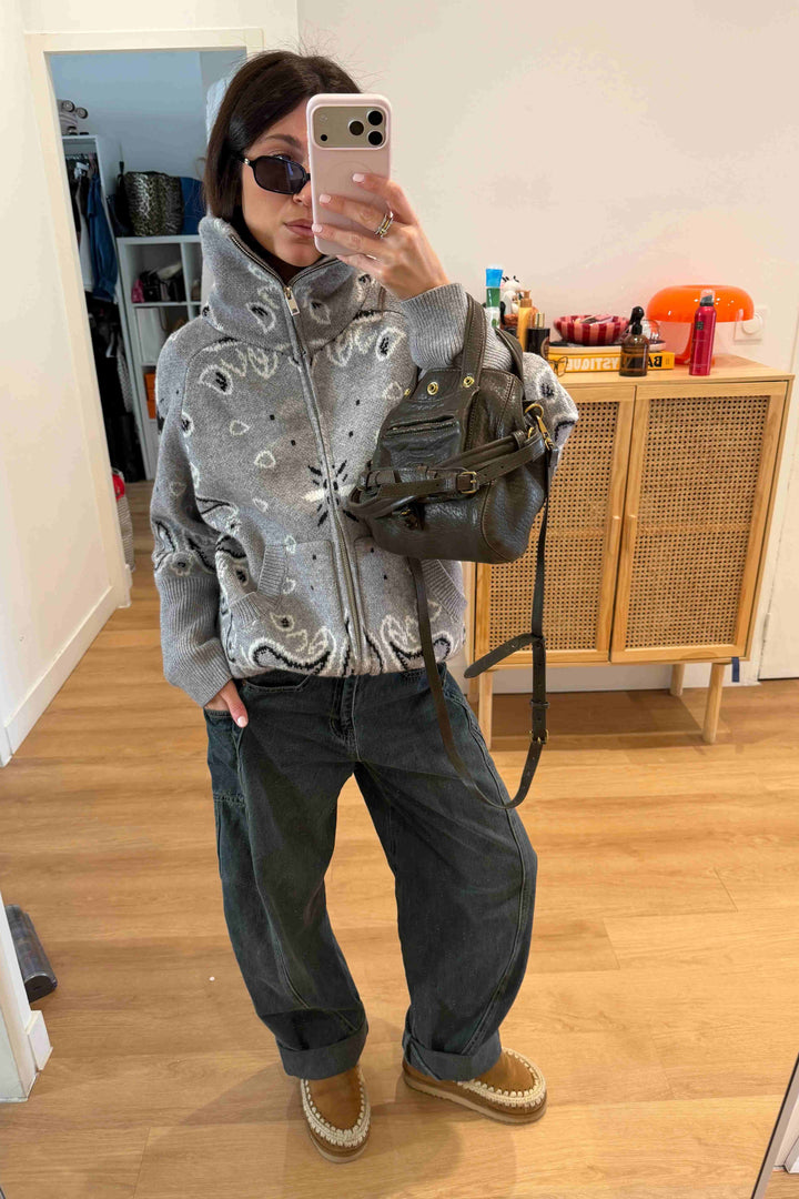 Veste en maille à motif hivernal - Ailsa
