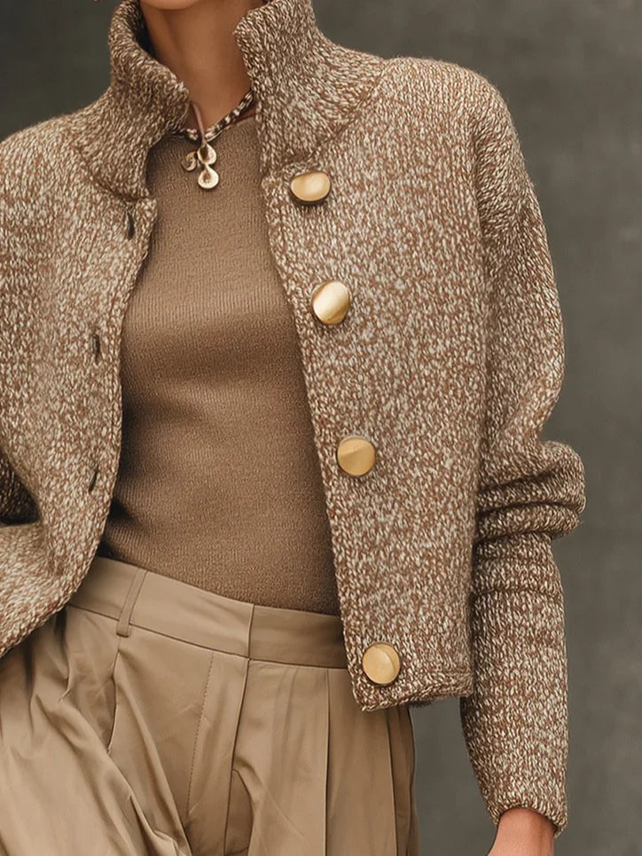 Cardigan élégant à col montant et boutons - Kissa