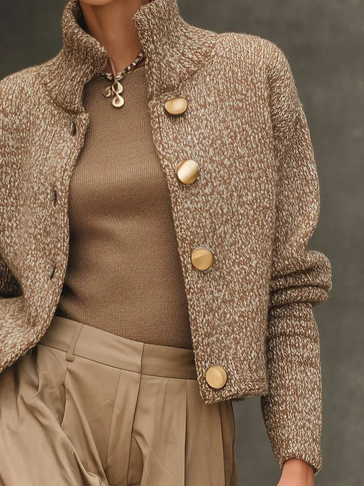 Cardigan élégant à col montant et boutons - Kissa