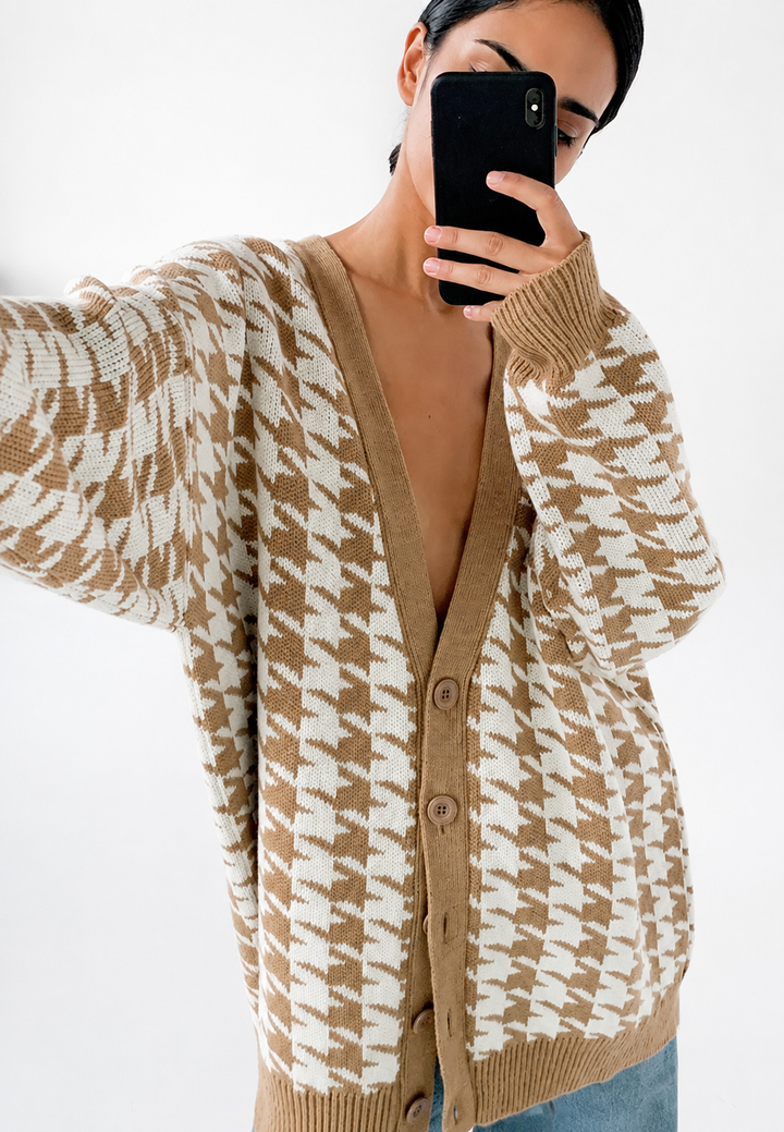 Cardigan oversize en maille imprimée - Elena