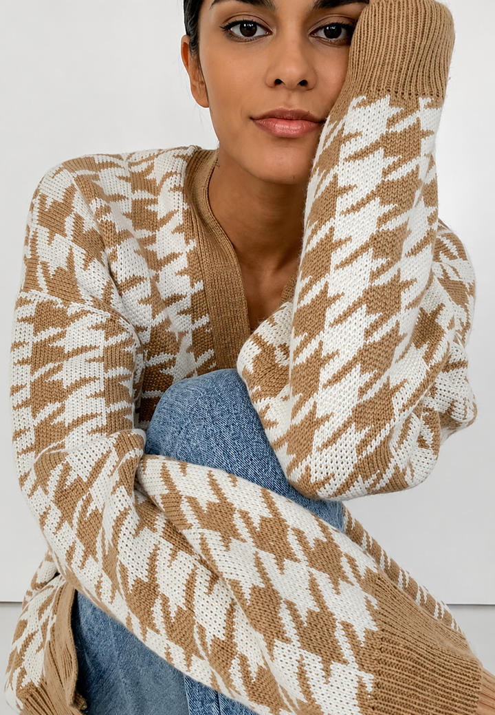 Cardigan oversize en maille imprimée - Elena