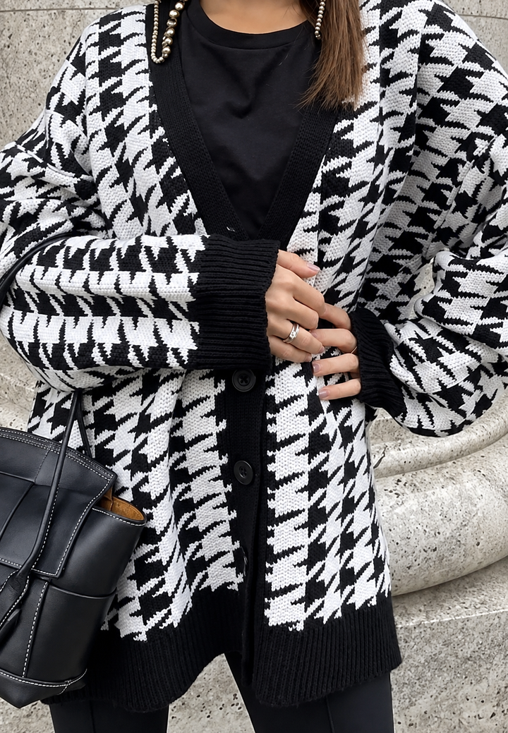 Cardigan oversize en maille imprimée - Elena