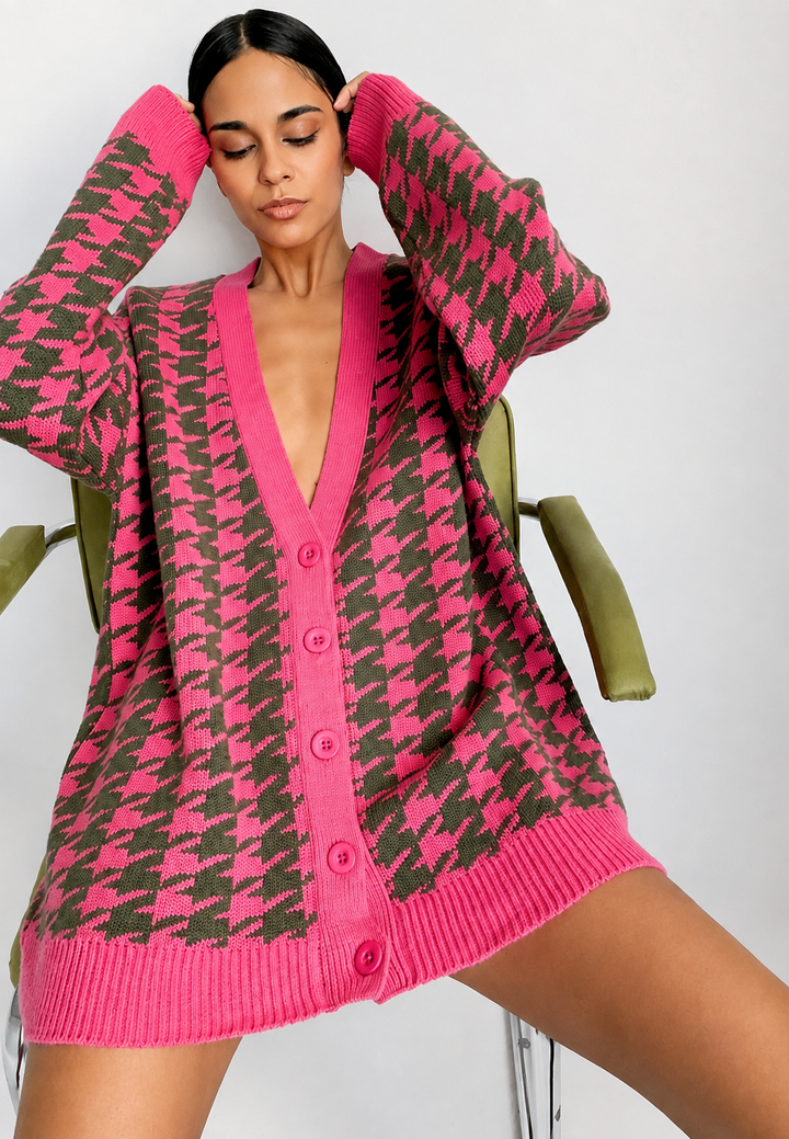 Cardigan oversize en maille imprimée - Elena