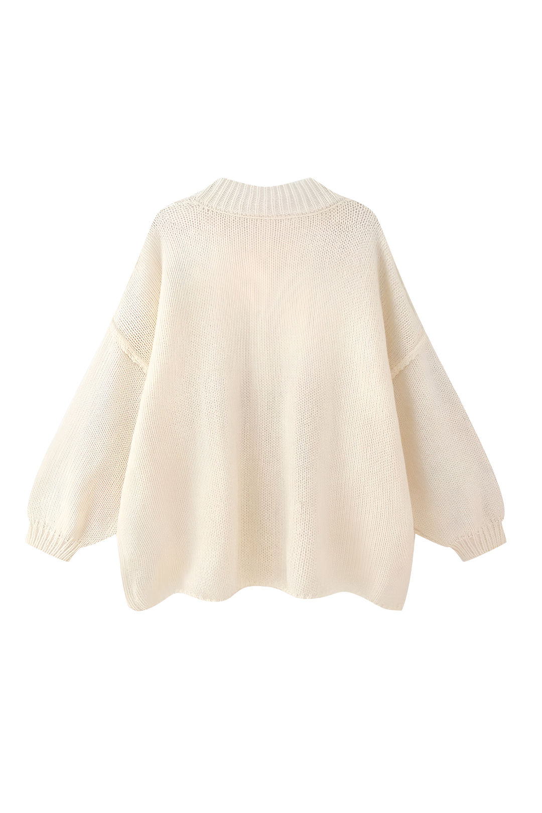 Cardigan oversize en maille épaisse, col montant et boutons métalliques - Koranna