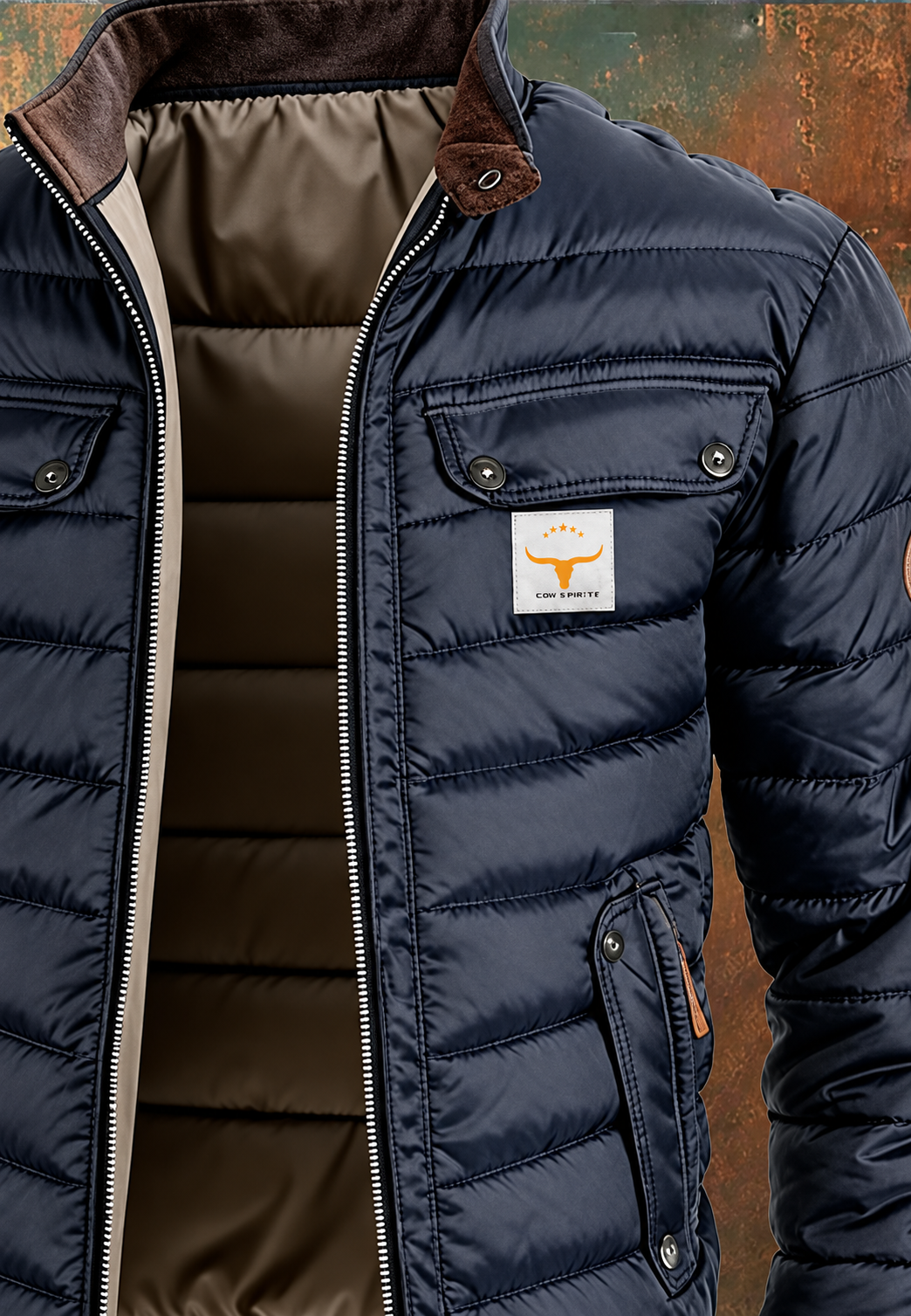 Veste matelassée pour homme à col montant et poches à rabat - Iker