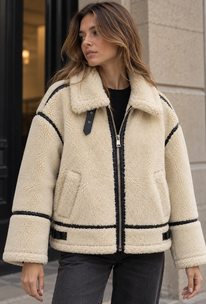 Blouson sherpa pour femme avec zip - Ottilie