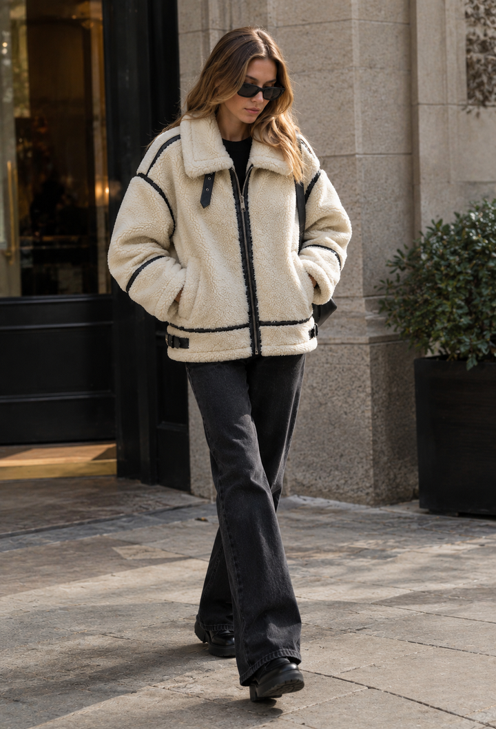 Blouson sherpa pour femme avec zip - Ottilie