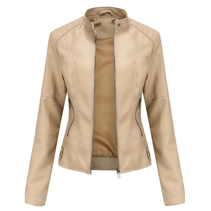 Veste de motard effet cuir pour femme avec col mao - Cleo