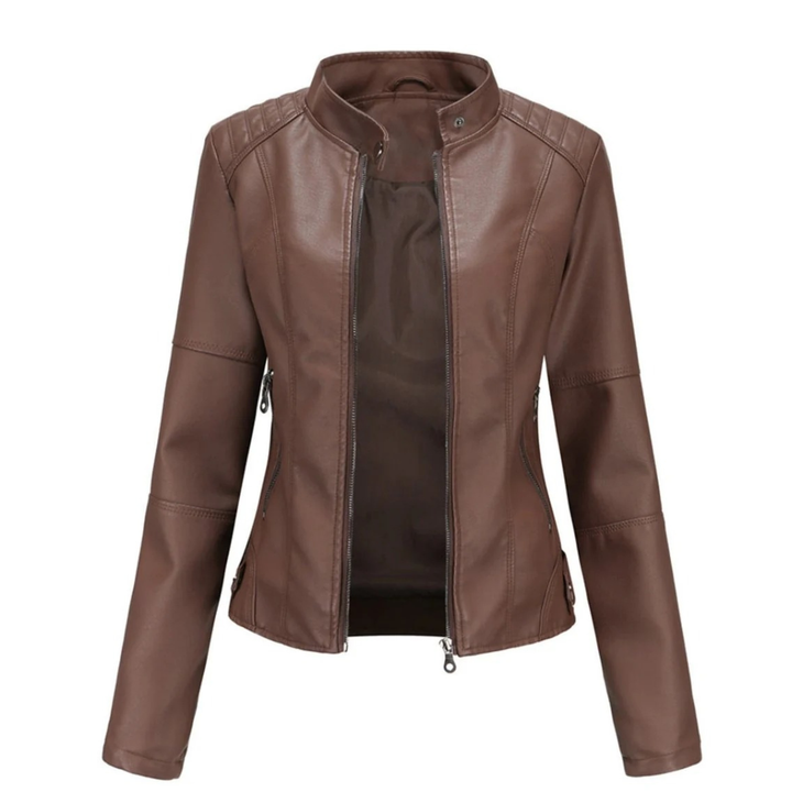 Veste de motard effet cuir pour femme avec col mao - Cleo