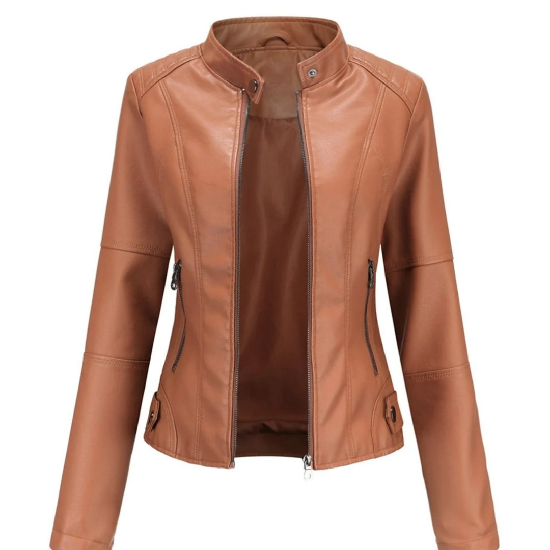 Veste de motard effet cuir pour femme avec col mao - Cleo